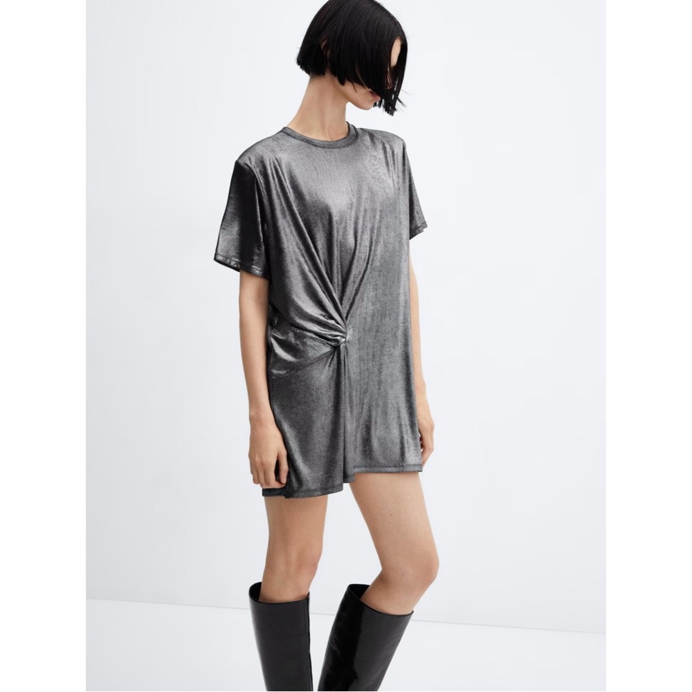Mango Foil Metallic Mini Dress | NWT | Size 6 |